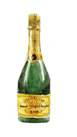 Emilylexstudio art drink cheers champagne Sticker