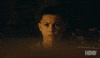 TV gif. Javon Walton as Ashtray on Euphoria. He stares at something unblinkingly and looks upset as he witnesses the scene.