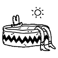 crackedego summer sun black and white pool Sticker