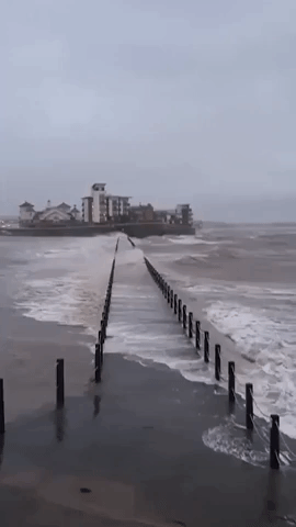 High Waves in Weston-Super-Mare as Storm Dudley Hits