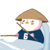 Hungry Lets Eat Sticker by Pudgy Penguins