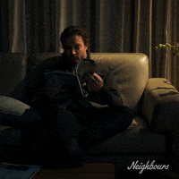 Reading Smile GIF by Neighbours (Official TV Show account)