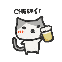 Cat Beer Sticker by yomoyeah