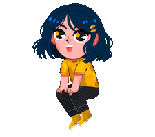 Girl Blue Hair Sticker by Edcent id