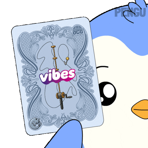 Trading Cards Vibes Sticker by Pudgy Penguins