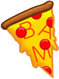 Pepperoni Pizza Sticker by BAM