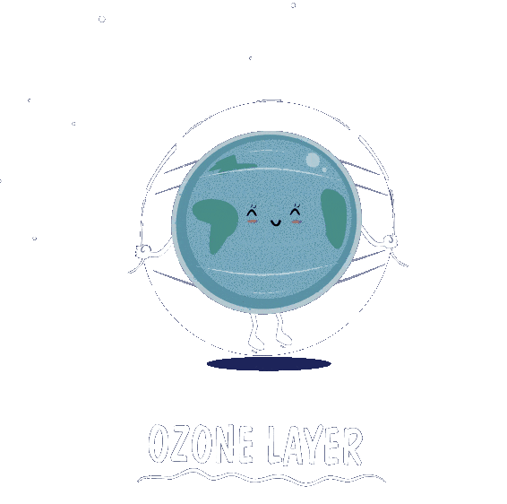 Happy Ozone Layer Sticker by Sam Omo