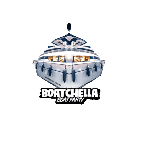 Boatchella giphyupload party logo friends Sticker