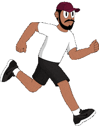 njoee cartoon running run joe Sticker