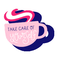 SheIsInspiredCo selfcare take care self-care tea cup Sticker
