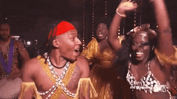 Excited Leslie Jones GIF by MTV Movie & TV Awards