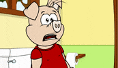 scared pig GIF by Estudios Animeco