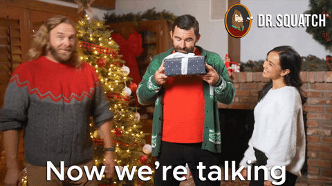 Christmas Talking GIF by DrSquatchSoapCo