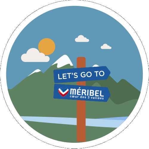 meribel3vallees giphyupload mountain ski skiing Sticker