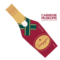 Champagne Bottle Cheers Sticker by Carnegie Museums Special Events