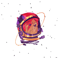 Dog Space Sticker by Cronic Digital