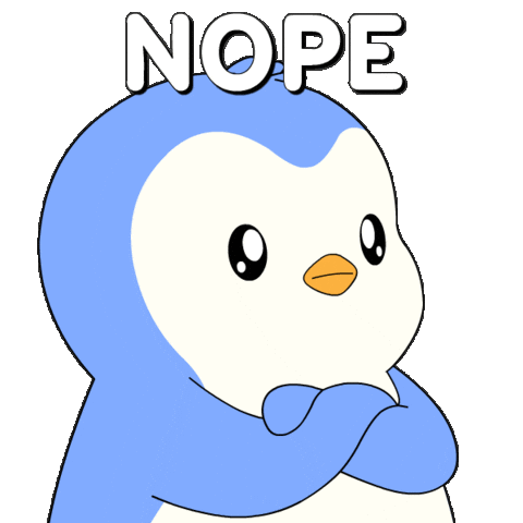 Stop It No Way Sticker by Pudgy Penguins