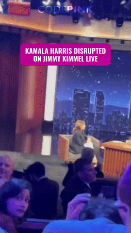 Pro-Palestine Protesters Interrupt Kamala Harris's Appearance on Jimmy Kimmel Show