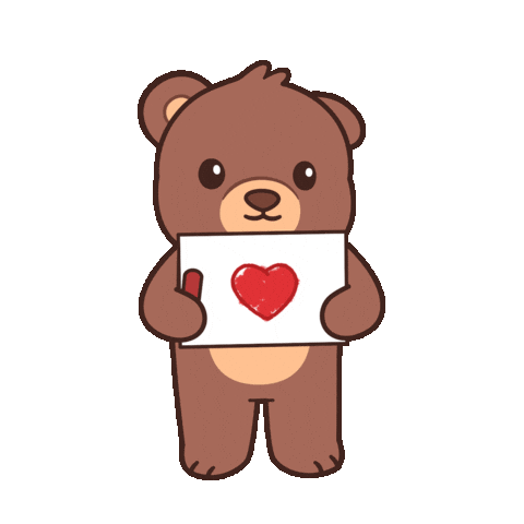 I Wuv You Teddy Bear Sticker by BEARISH