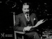NationalWWIMuseum black and white pointing military moustache GIF
