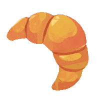 Breakfast Croissant Sticker by zandraart