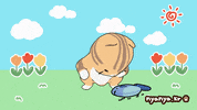 nyanyaongg love cat animal spring GIF