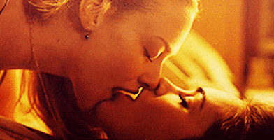 eyes closed making out GIF
