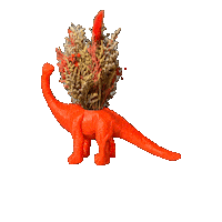 atmosphaera orange plant dinosaur airplant Sticker