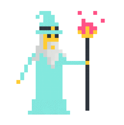 Pixel Wizard Sticker by DeCode