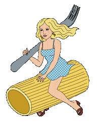 Pasta Rigatoni Sticker by Bianca Bosso