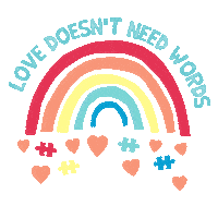 DropsofDesign love pink rainbow blue Sticker