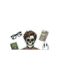 Skull Nerd Sticker