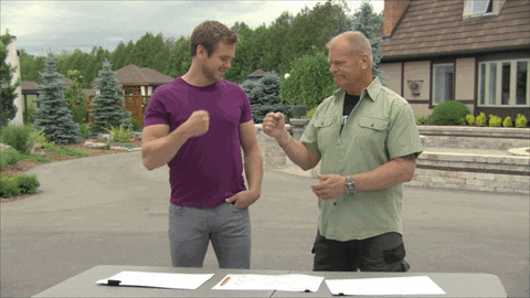 rock paper scissors yes GIF by Mike Holmes