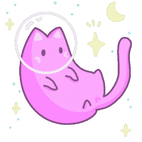 Space Cat Illustration Sticker