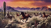 Wild Horses Sunset GIF by Maryanne Chisholm - MCArtist
