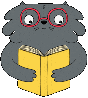 Cat Read Sticker by Rafs Design