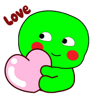 Deromoji love dino cadel Sticker