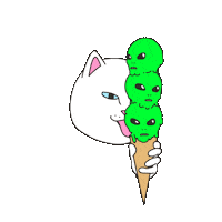 RIPNDIP_CAT cat summer alien skate Sticker