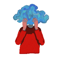 mavorie sad confused cloud marble Sticker