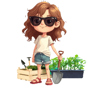 Boys Girls Gardening Sticker