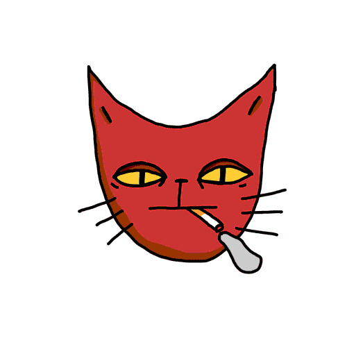 Cat Smoking Sticker