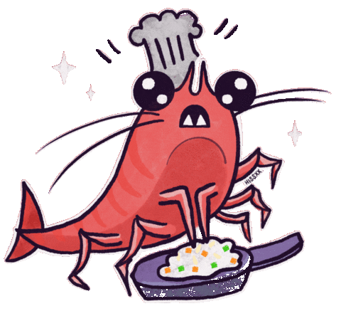 Fried Rice Shrimp Sticker by Hiss Art for iOS & Android | GIPHY