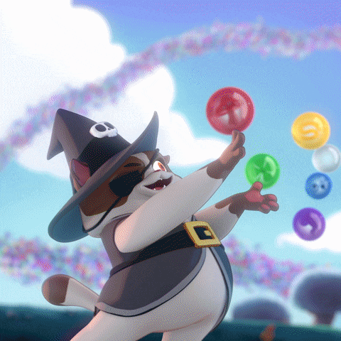 bubble shooter cat GIF by Bubble Witch