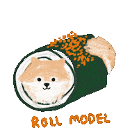 Sushi Roll Sticker by Andrea Caceres
