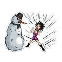 Surprised Jump Scare Sticker by Freaky The Scary Snowman