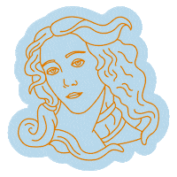 funnyfacebakery sparkles bakery venus mona lisa Sticker