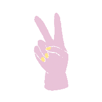 noppies pink peace hand purple Sticker