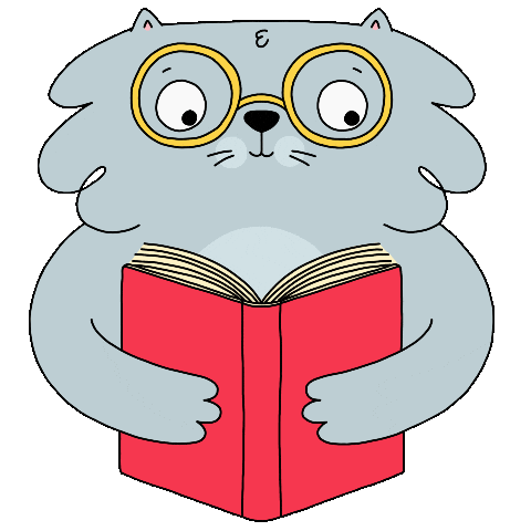 Cat Read Sticker by Raf Sinopoli