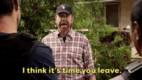 Chuck Norris Leave GIF by CBS