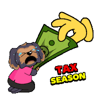 Sad Taxes Sticker by BoDoggos